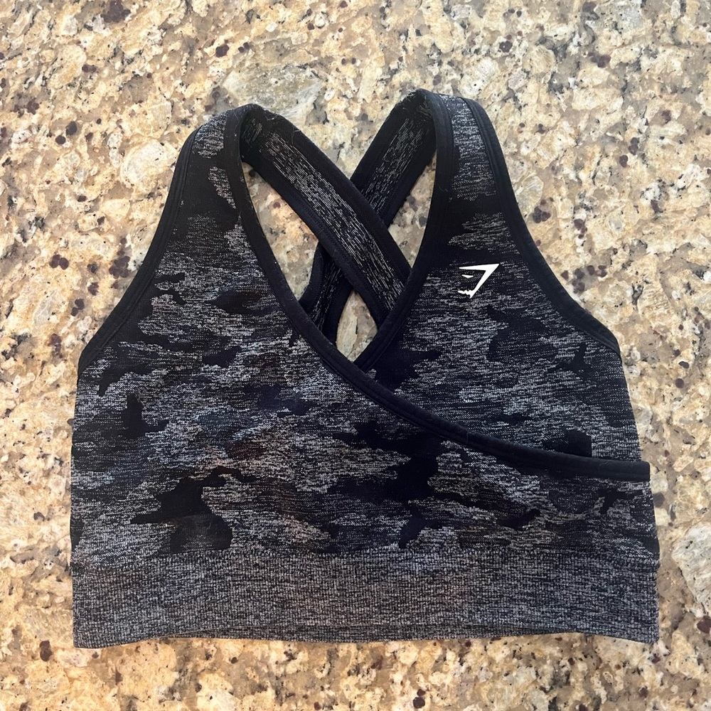 Gymshark Black Camo Sports Bra